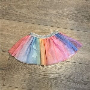 NWOT Baby Starters Rainbow Tutu Skirt with Silver Waistband